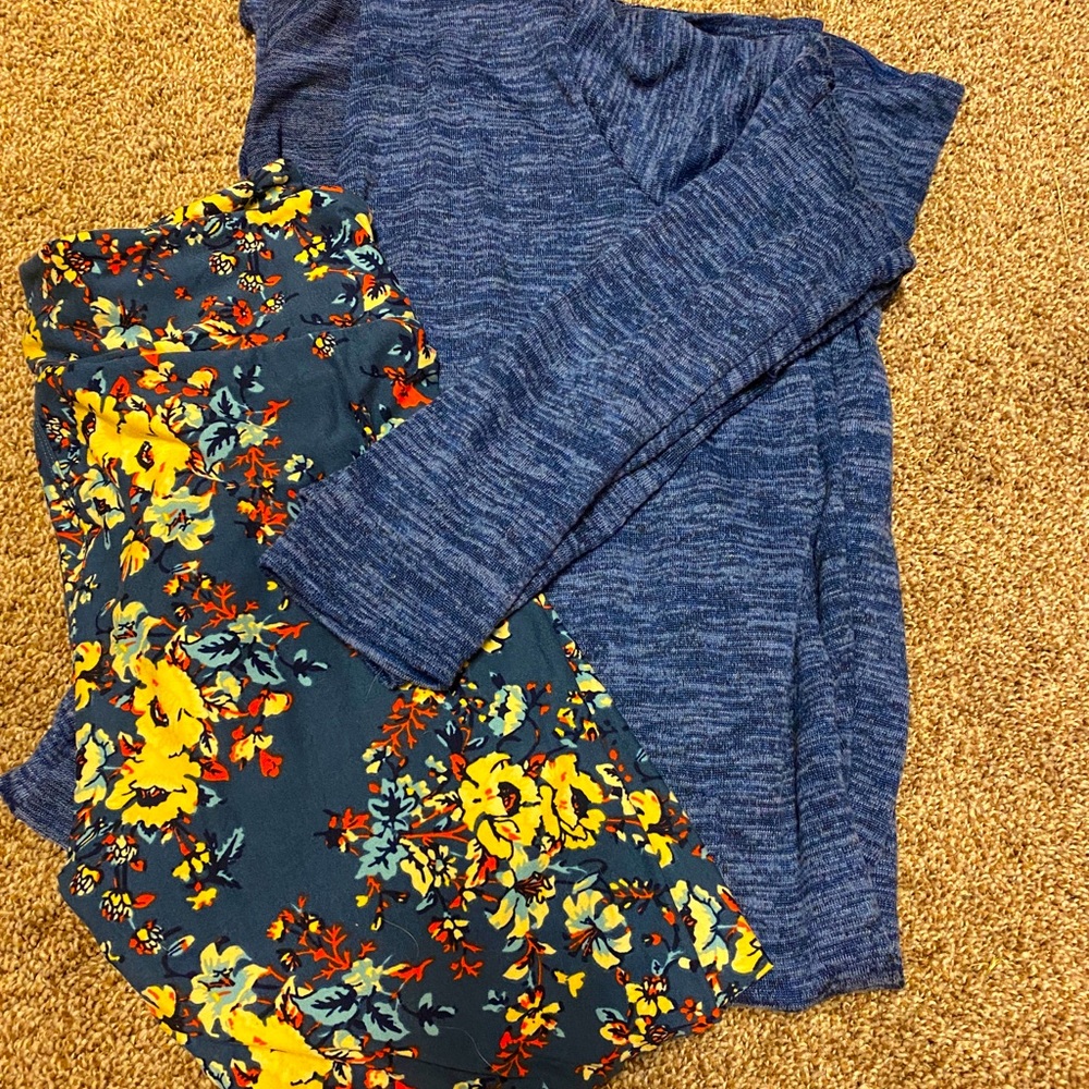 LulaRoe Duster and Stretch Pants - NWT - Large